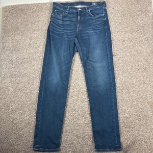 Faherty Stretch Terry 5-Pocket Indigo Blue Jeans Mens 34x33 Sustainable Denim